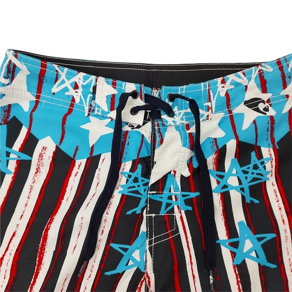 Quiksilver Swimming Shorts Drawstring Pocket High Rise Multicolor Mens Size 30 - Picture 5 of 8